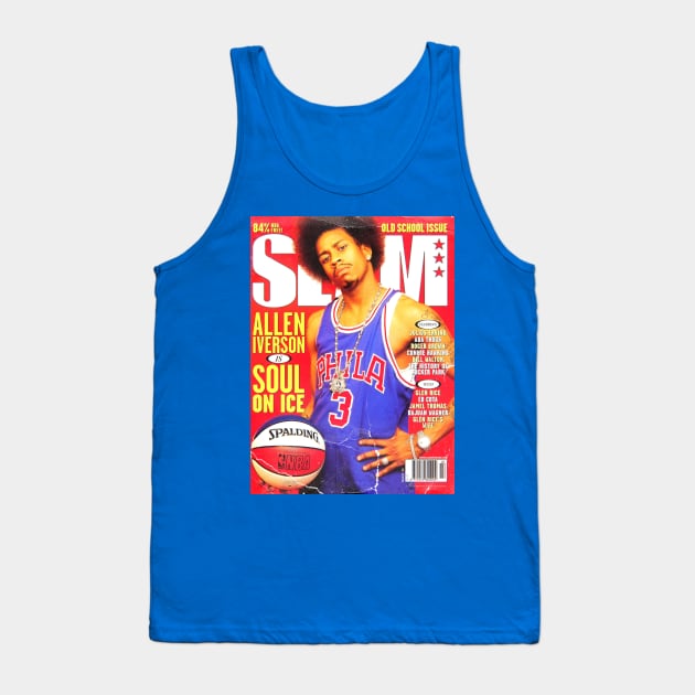 Allen Iverson - Distressed Slam Cover Tank Top by M.I.M.P.